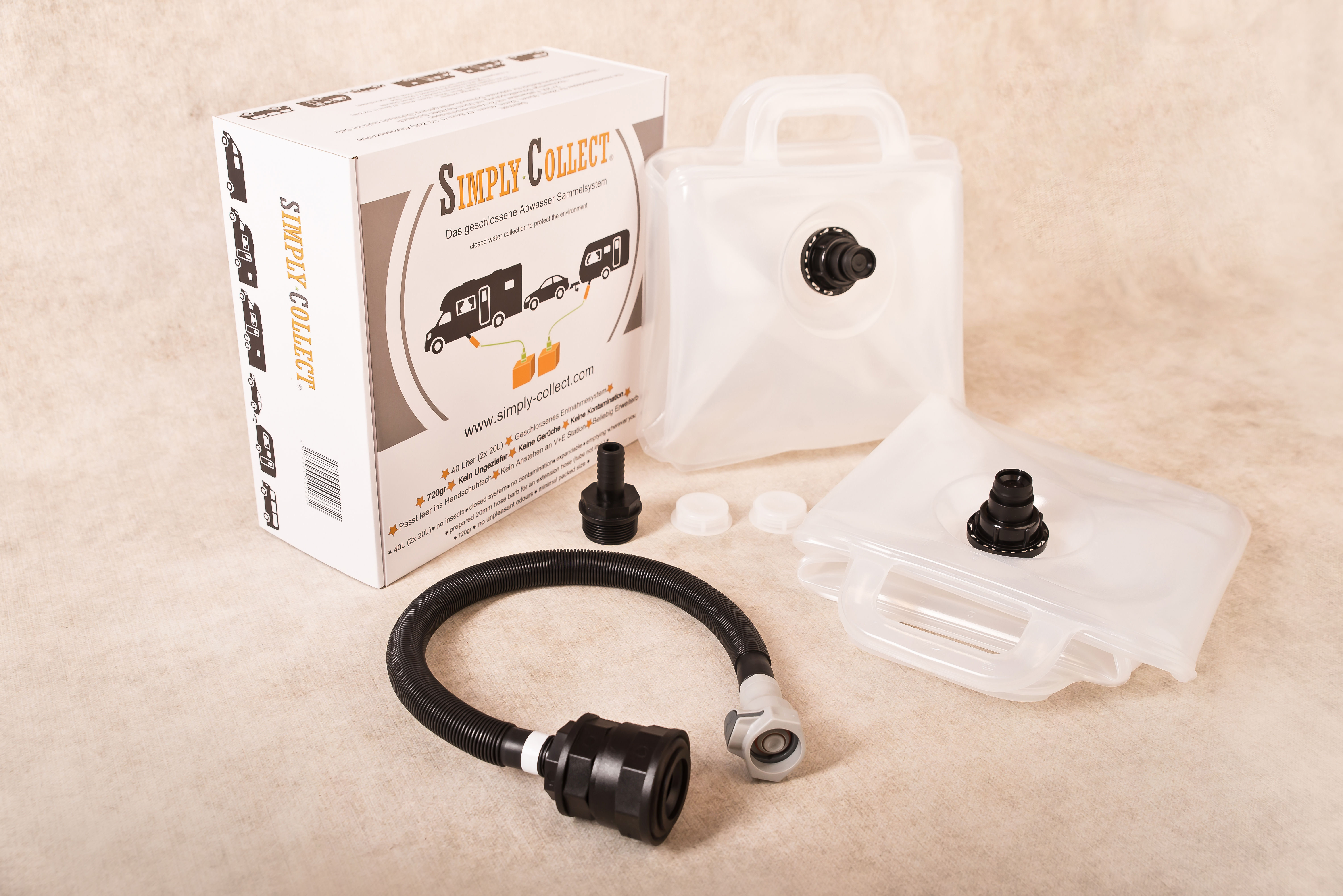 Simply Collect Abwasser Set inclusive 40L (2x 20L) Faltkanister Simply Collect Abwasser Set inclusive 40L (2x 20L) Faltkanister
