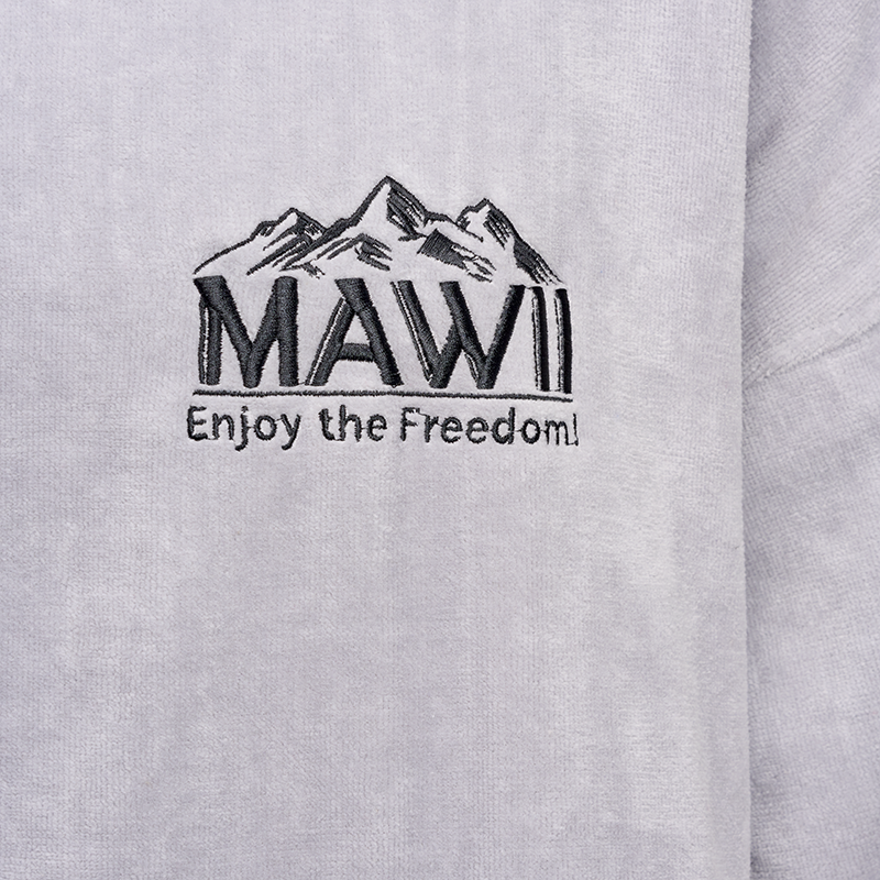 MAWII  Badehandtuch Poncho mit Kapuze aus Baumwolle Farbe: grau