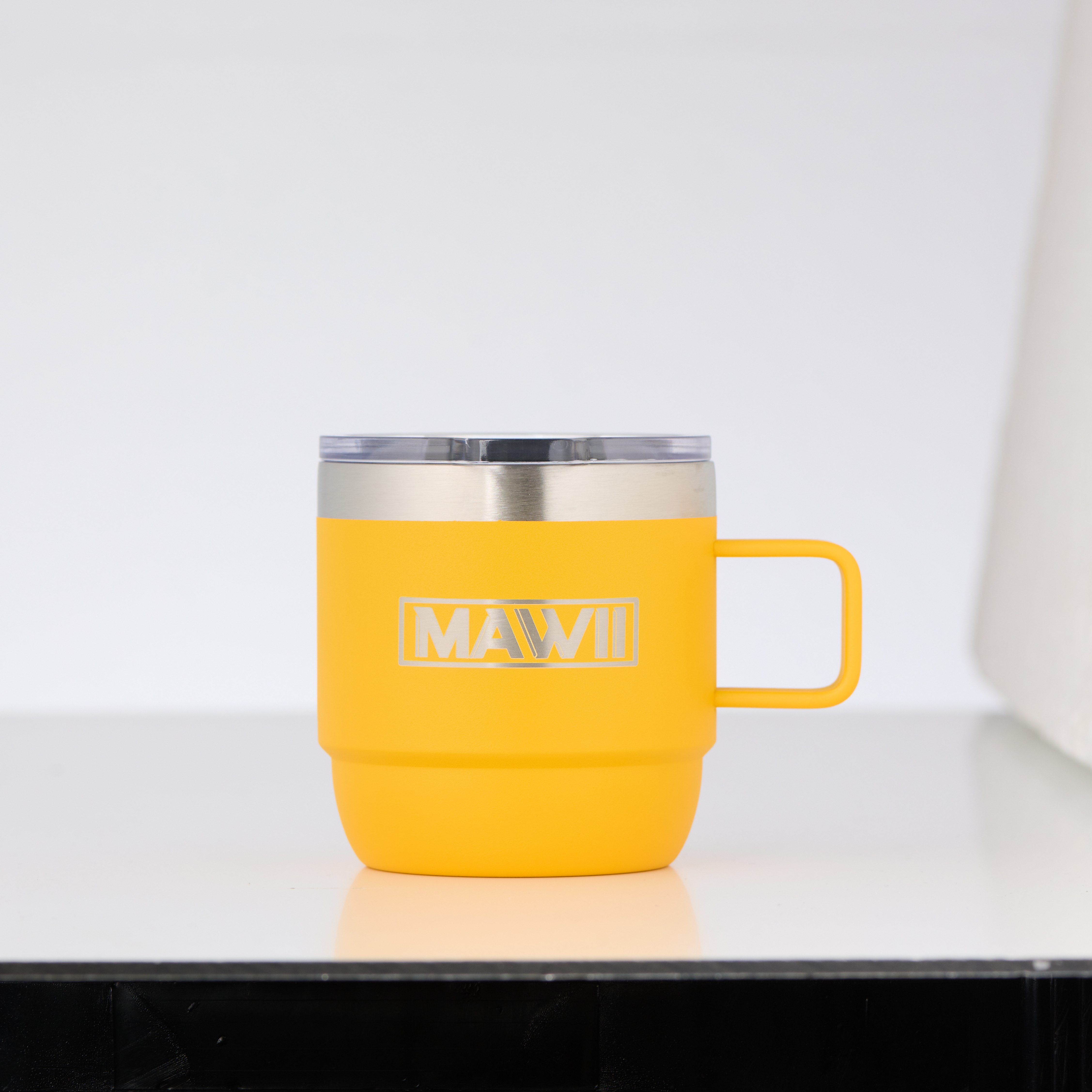 Edelstahl Espresso Tasse mit Henkel