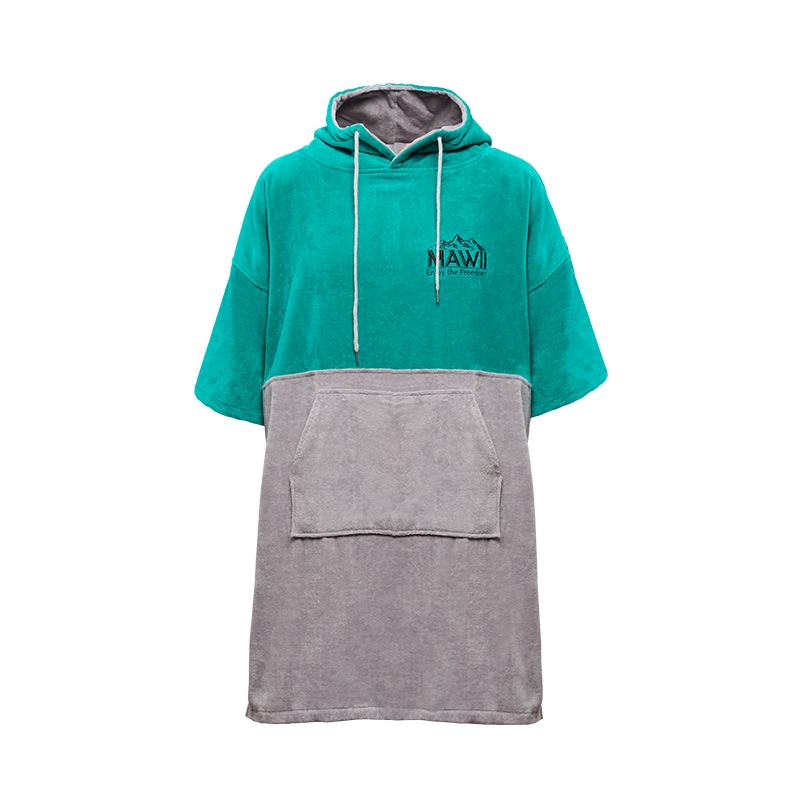MAWII  Badehandtuch Poncho türkis-grau