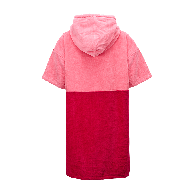 MAWII Badehandtuch Poncho mit Kapuze aus Baumwolle Farbe: rot