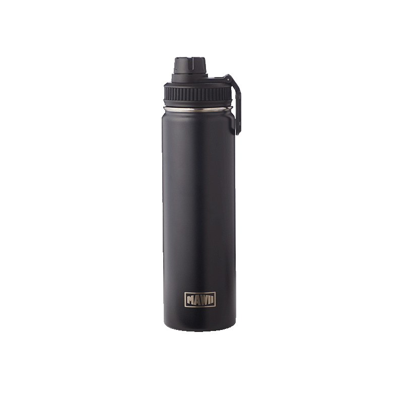 Premium Edelstahl Wasserflasche | 650 ml | Schwarz