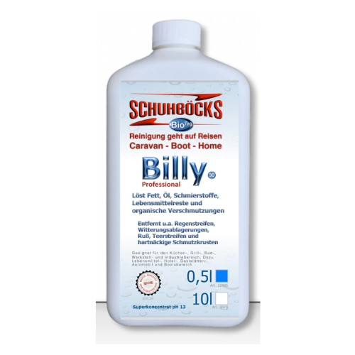 Schuhböcks Billy 500ml Powerkonzentrat - das Kraftpaket auch bei Regenstreifen Schuhböcks Billy 500ml Powerkonzentrat - das Kraftpaket auch bei Regenstreifen